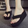 Жіночі Модні Клинові Шльопанці Літні Платформні Туфлі Легкі Дівочі Домашні Пляжні Сліпанці Чорного Кольору Жіночі Вуличні Сандалі
