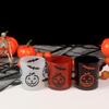 Halloween Pumpkin Bat Glass Candle Holder - 2006 Aromatherapy Ornament