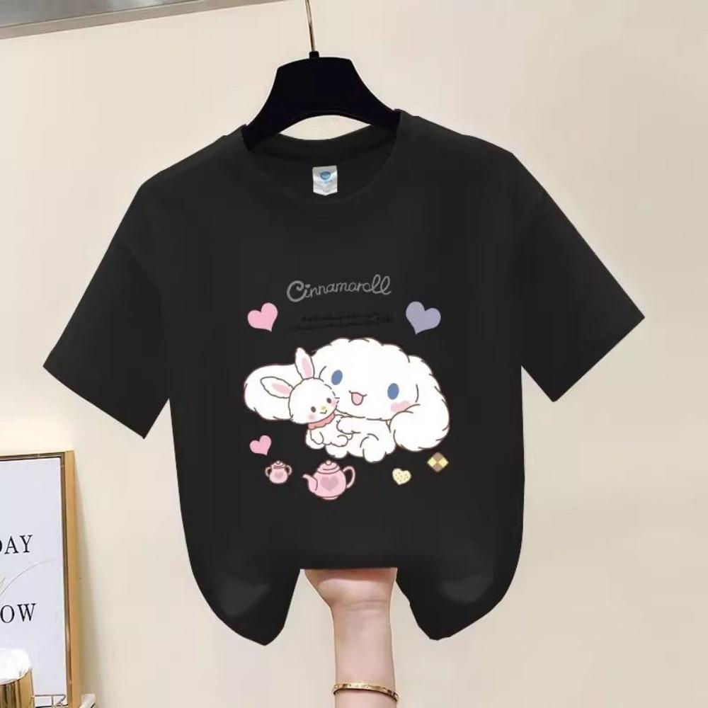 Soft and Cute Jade Guigou Cartoon Printed Children's T-shirt 2026 Summer New Round Neck Parent-child Outfit