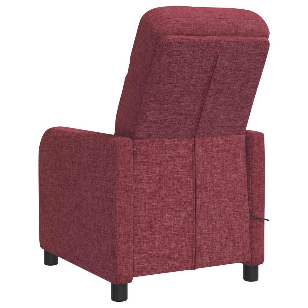 Massage Recliner Chair Wine Red Fabric