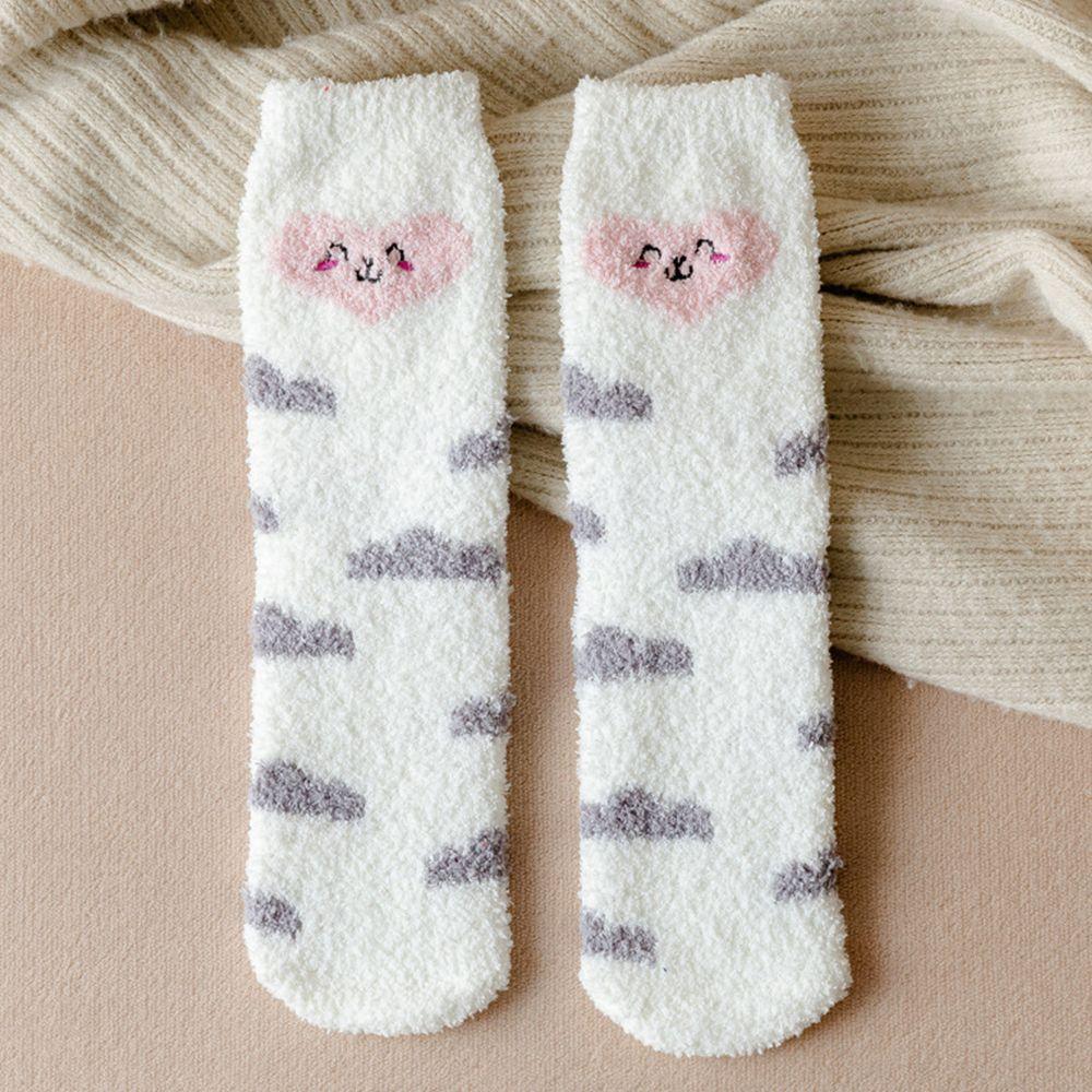 Fashion Design Korean Style Duck Deer Coral Fleece Socks Christmas Hosiery Women Socks Floor Socks