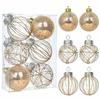 6CM Plastic Christmas Ball Set with Adhesive Powder Lines - Tree Ornament Decoration