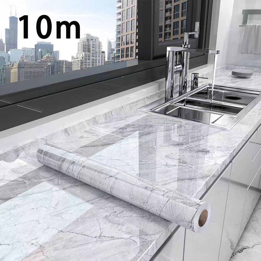 0.55m waterproof and stain resistant marble self-adhesive PVC wallpaper kitchen sticker
