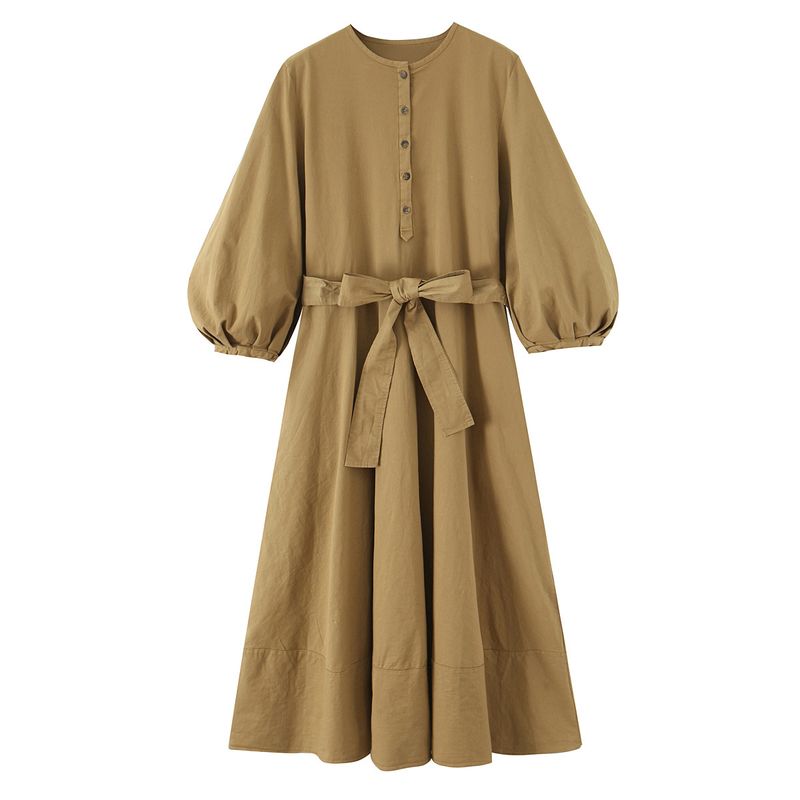 

Za New Arrival Women s Clothing ZR Fashion Style Export Fashion Belt Plaid Shirt Style Dress 2183249 Khaki L