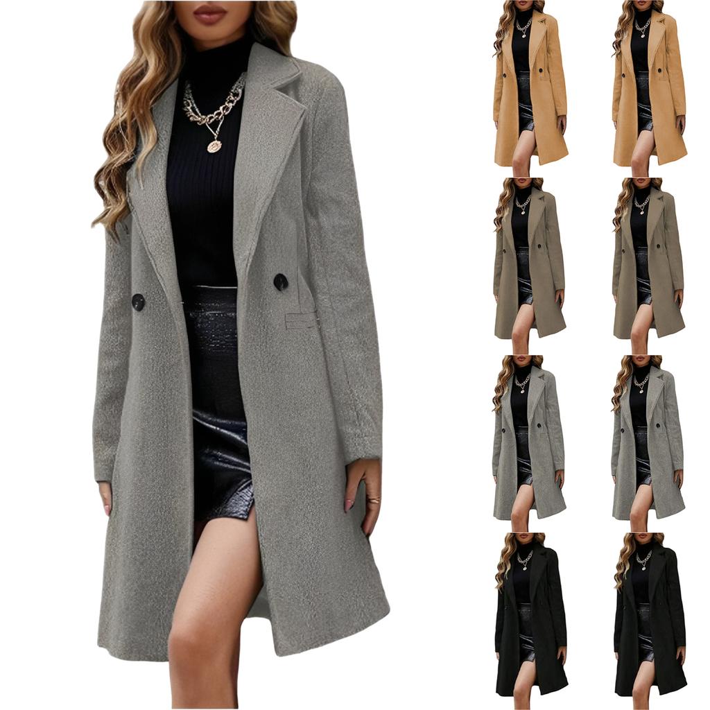 Women's Fashion Jacket Casual Solid-color Long-sleeved Cardigan Long Coat