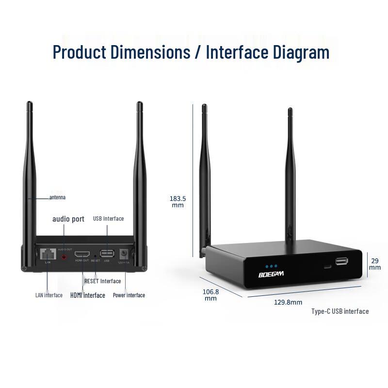 BOEGAM 4K Wireless HDMI Screen Mirroring Adapter (CN version)