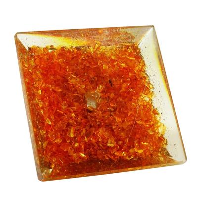 Pirámide de Orgonita de Aventurina Roja Cristal Curativo con Símbolo de Chakra de Cobre Protección EMF Meditación Yoga Generador de Energía Cumpleaños