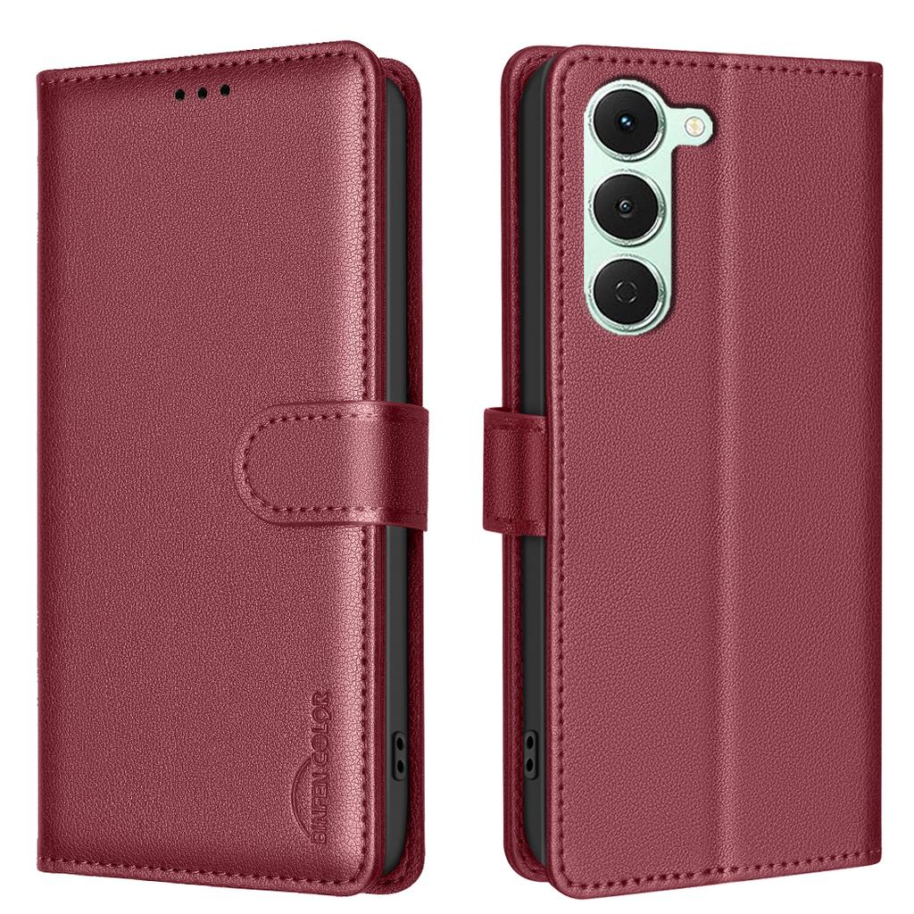 For TECNO Spark 40 Pro 4G Leather Case BINFEN COLOR BF32 Wallet RFID Blocking Phone Cover