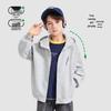 Luo Meng Boys' Heather Gray Hooded Zip-Up Sweatshirt