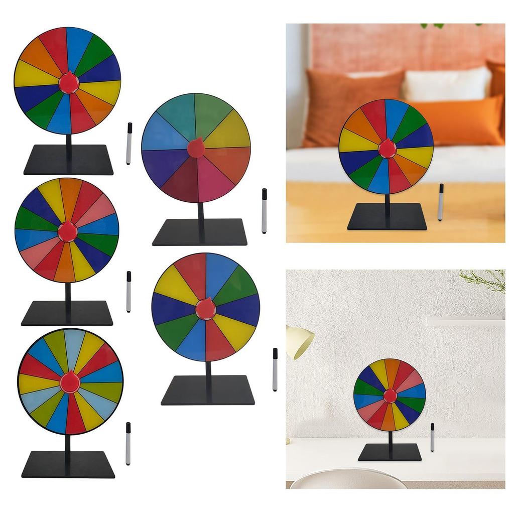 Tabletop Prize Turntable Set with Erasable Pen Props Learning Game Fortune Wheel