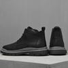 Botas de Tela Primavera Otoño Estilo Británico Adulto Zapatos de Hombre Cálidos con Piel Felpa de Caña Alta Casual Cuero Botas Zapatos de Hombre