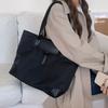 Tote bag female, Japanese and Korean large-capacity handbag contrasting color nylon canvas commuter shoulder bag Japanese and Korean style