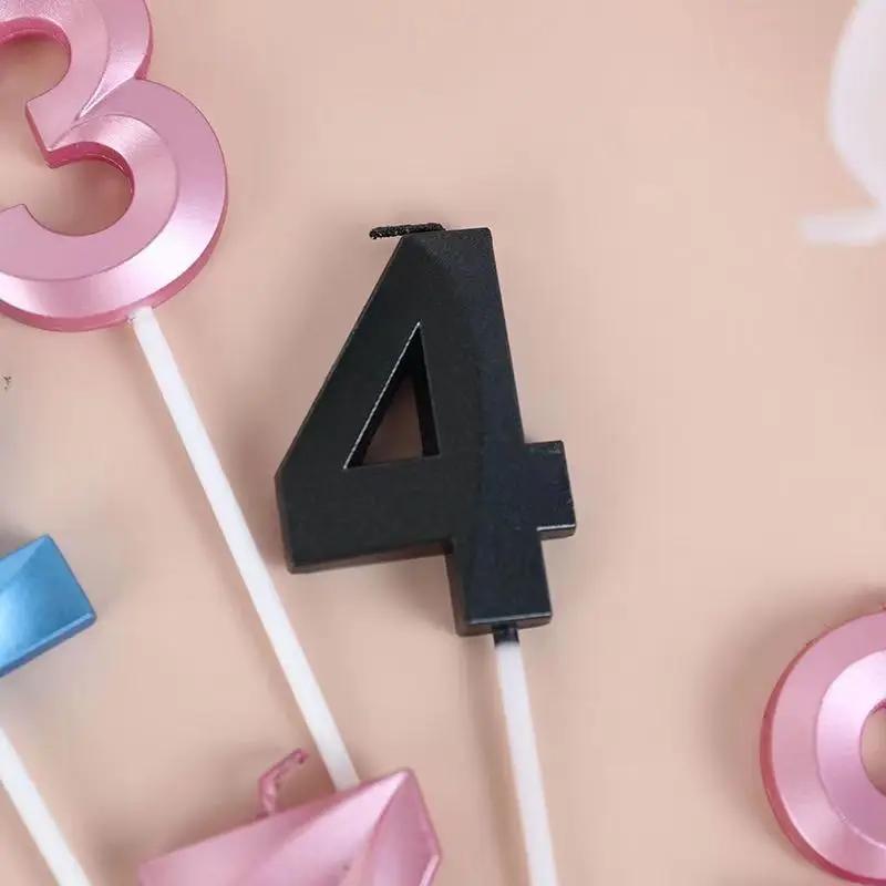 New 0 1 2 3 4 5 6 7 8 9 Cake Topper Kids Girls Boys Baby Party Supplies Colorful Decoration Wedding Birthday Number Cake Candles