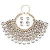 Exaggerated Diamond-Set Super Flash Rhinestone Earrings, Necklace, A Set Of Niche Design Earrings, Necklace, And Two-Piece Jewelry.