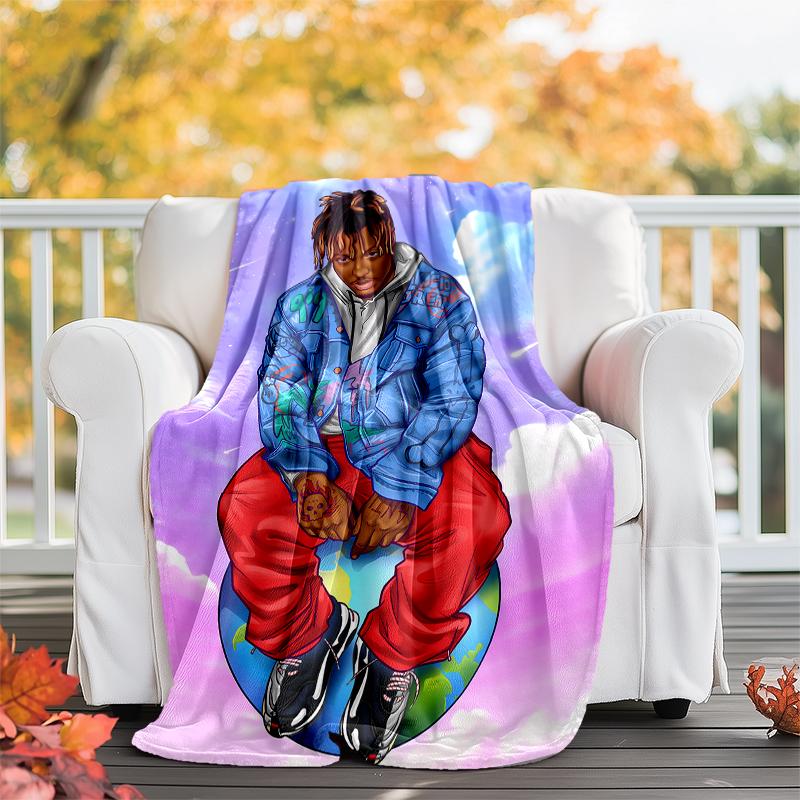 Juice WRLD printed throw blanket—soft,warm;versatile blanket for all seasons—perfect as &air-conditioning throw,nap blanket
