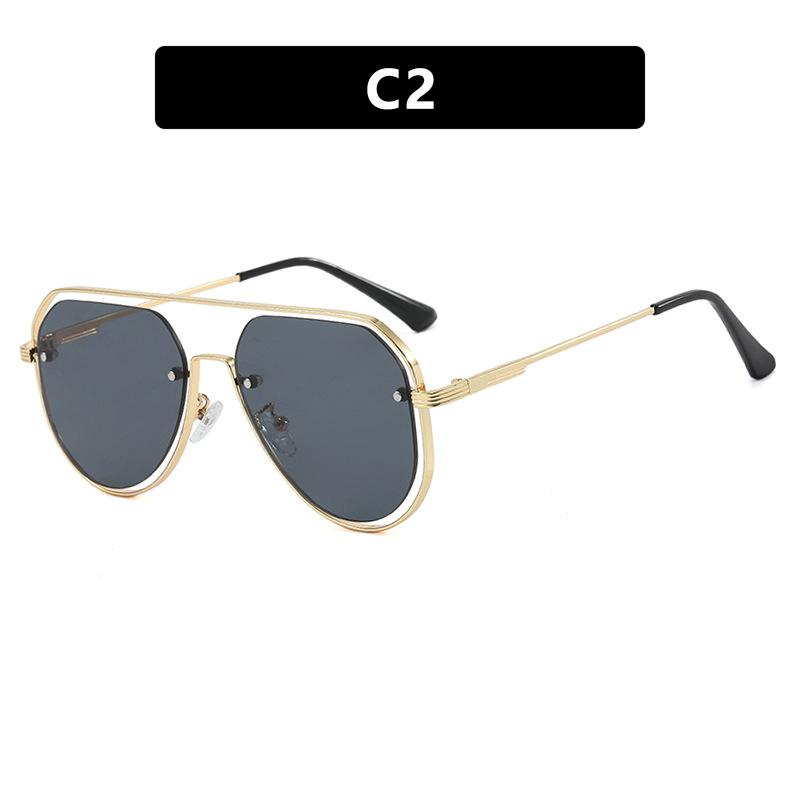 Hollow Metal Toad Frame Sunglasses Modern Retro Sunglasses Driving Casual Sunglasses