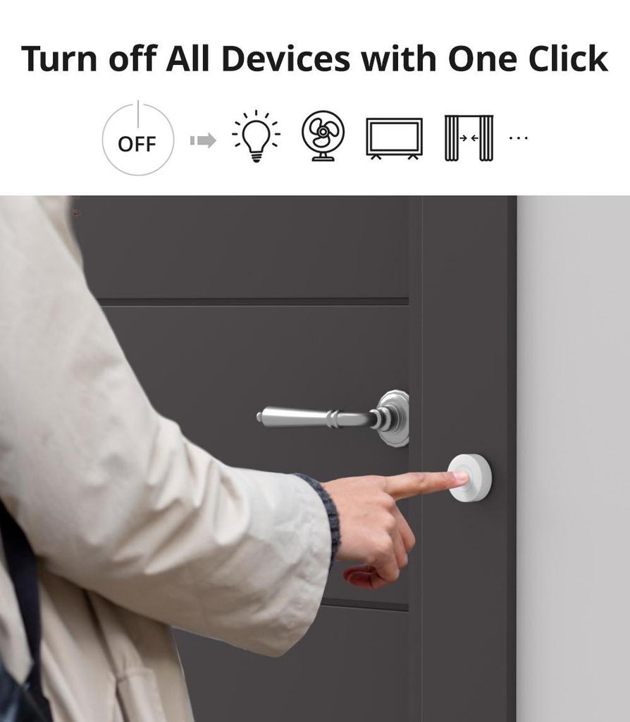 SONOFF SNZB-01P Zigbee Wireless Smart Switch: No Wiring Needed, Freely Place Scene Switch, Easy Setup.