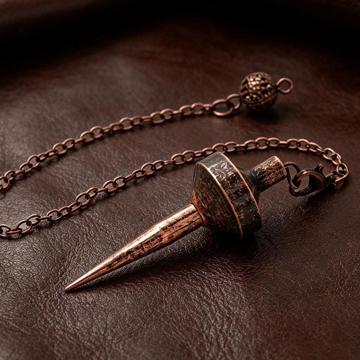 Kegel 100% Kupfer Messing Metall Anhänger Pendel für Divination Wünschelrute Reiki Heilung Ägyptisch Isis Pendulos Professionell A001 black