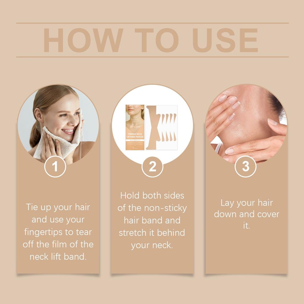 Neck Firming And Lifting Patch To And Reduce Neck Lines Breathable And Comfortable Box 5pcs