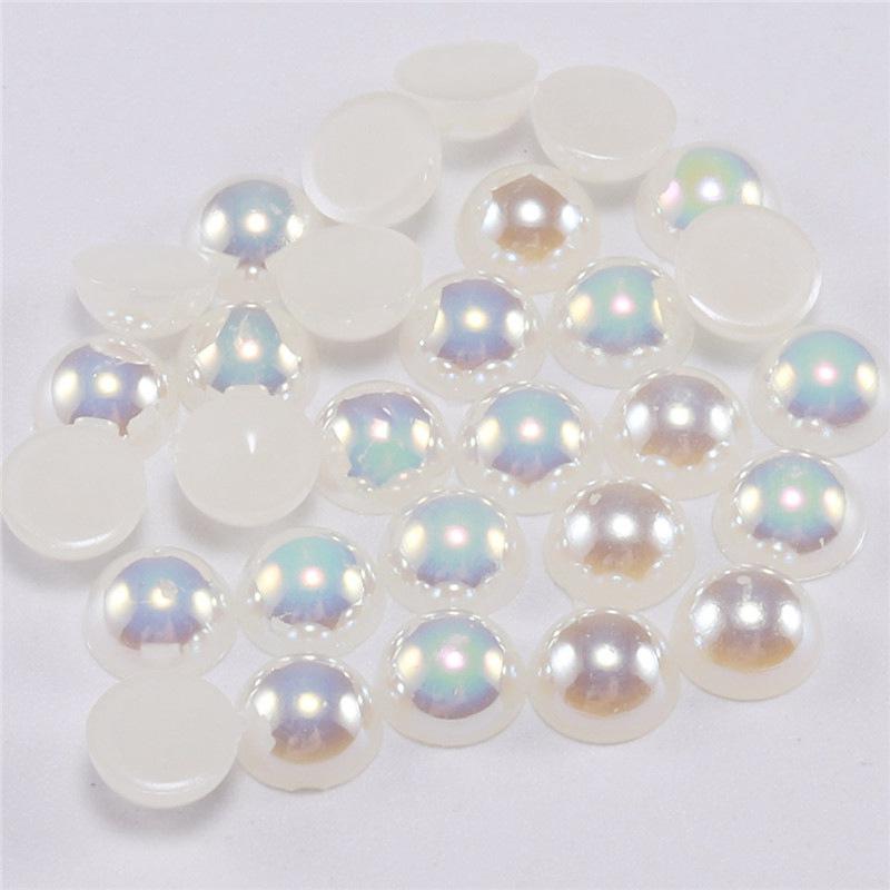 Beads Flat Scrapbook DIY Clothing Accessories Jewelry Imitation Pearl Back Cabo Nail Art Half Round