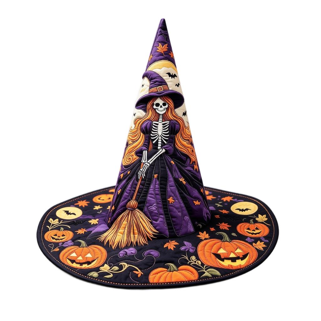 Halloweenský čarodějnický klobouk s 3D digitálním potiskem, Párty kostýmový doplněk