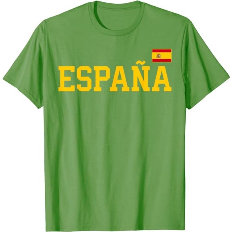 Spain Soccer Ball Spain Flag Jersey - Spanish Football Fan T-Shirt Spanish Flag Red España Graphic Tee Top Espana Support Outfit