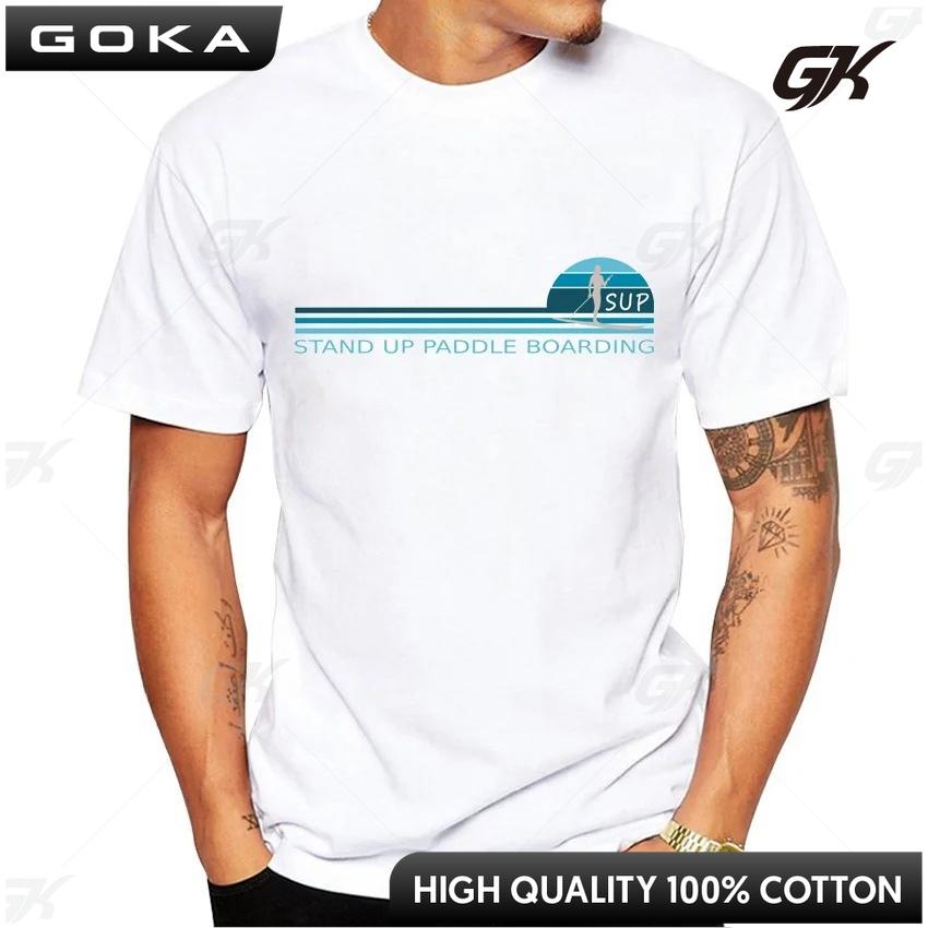 Relax Paddle Board SUP TShirt New Summer Men Short Sleeve Boy Tops Stand Up Paddle Sport Mans White Round Short Sleeved Tops