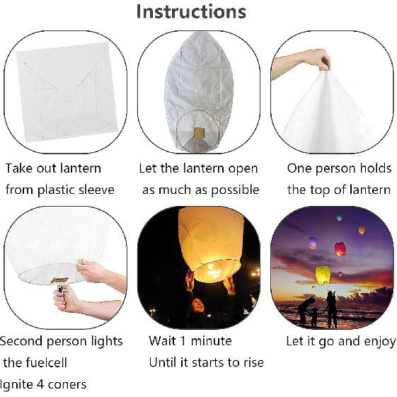 White 10 Packs Chinese Paper Lanterns Are Symbols of Traditional Culture (White 10)