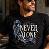 Colon Cancer Awareness Shirt, You Are Never Alone Tee, Blue Ribbon Cancer Support Shirt, Colon Cancer Survivor Gift, Caregiver Tee