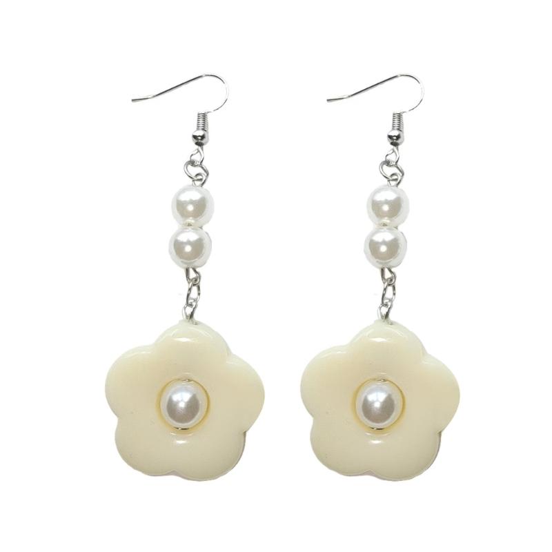 

1 Pair Minimalist Punk Hip Hop Geometric Pearls Flower Earrings Hyperbole Cool Earrings for Women Aesthetic Ear Jewelry
