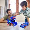 2-in-1 verwandelndes Dinosaurier-Spielzeug, automatisches Dinosaurier-Transformator-Spielzeug mit LED-Licht und Musik, Elektrofahrzeug-Spielzeugauto für Kinder ab 2 Jahren, Geschenk