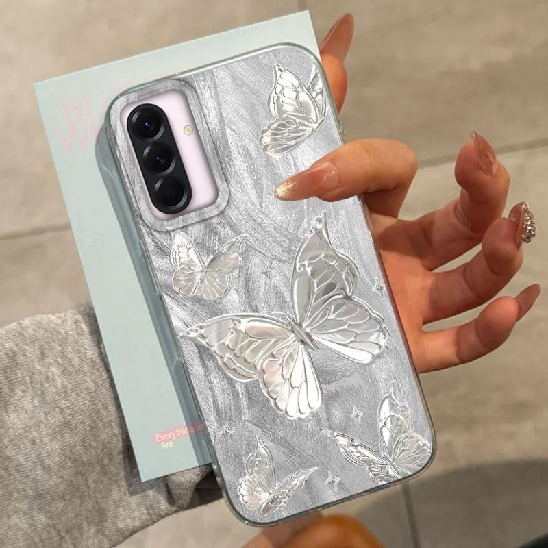 Luxury Butterfly Girls Case For Samsung Galaxy A56 A16 A26 A36 A06 A55 A35 A25 A15 A12 A32 A54 S24 S25 S22 S23 FE Fundas Cover