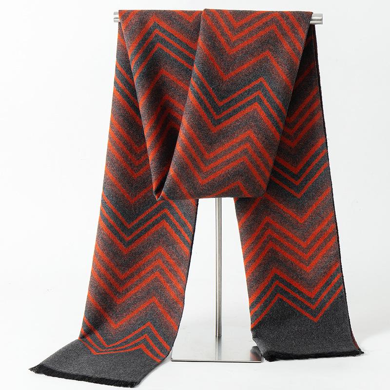 2024 Men's Brushed Imitation Cashmere Scarf - British Style, Business Casual, Autumn/Winter Accessory