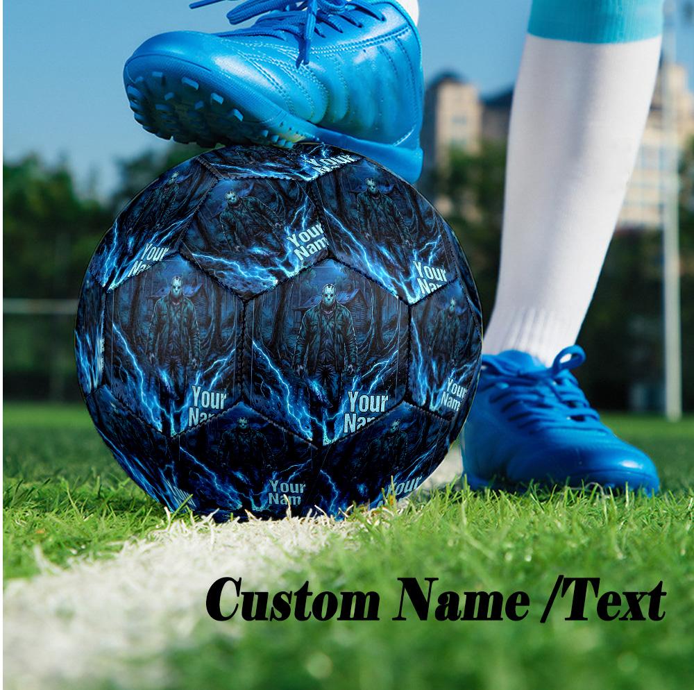 Custom Text Size 5 Soccer Ball, Standard Match Football For OutdoorFriday the 13th Jason Voorhees