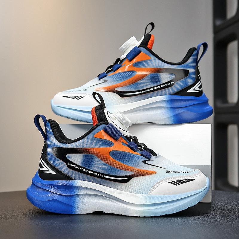 Boys Shoes Sneakers 2025 Autumn New Children's Basketball Shoes Students Older Boys Running Lightweight Knob Buckle
