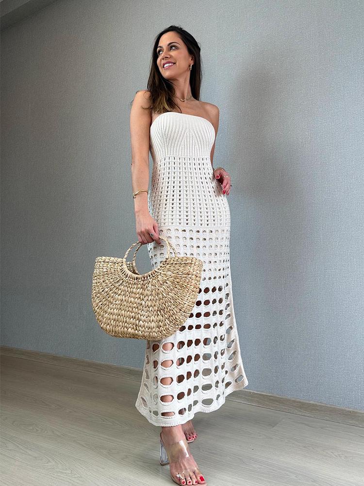 Luojida Abito Crochet Copricostume Donna Mare Lungo Manica Mini Vestito Estivo Hollow Out Sexy Senza Schienale Copri Costume Da Spiaggia Donna Costumi Da Bagno Bikini Cover Up Nero M 122129834