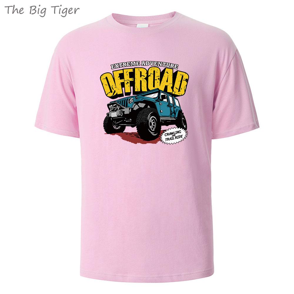 Offroad Vehicle Printing Comfortable Cotton Tshirt Men Simple Crew Neck Design Soft Breathable Short Sleeve Basic Mens Tshirt