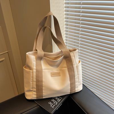 Large Capacity Canvas Tote Bags for Work Commuting Carrying Handbag College Style Student Outfit Book Shoulder Bag Women Bags