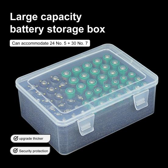 Pudełko do przechowywania baterii 54 przegródki Organizer na baterie z półprzezroczystą pokrywką Uchwyt na baterie z wyściółką gąbkową na baterie AA i AAA Domowe biuro szuflada