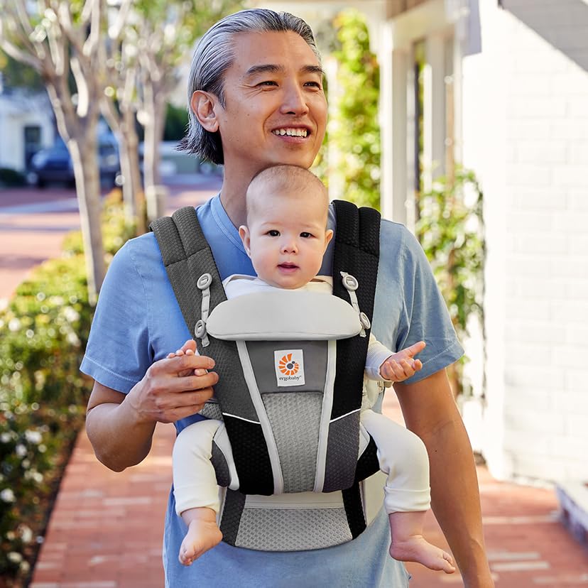 Ergobaby EBC OMNI Breeze Šedá Patchwork Ergonomické strojové nosítko pro miminko Exkluzivní pro Japonsko 4 způsoby použití jako vaše miminko CREGBCZ360PGRYPCH