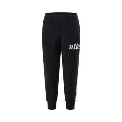 Knitted Sports Pants Fashion Versatile Letter Cuffed Kids Bottoms Black IB8458-010