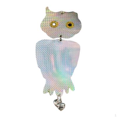 Hanging Reflective Owl Bird Scare Fake Decoy Ornament Accessories Control Device for Garden