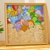 DIY Dinosaur Wooden Coloring Puzzle with Frame Pens 2-in-1 Coloring Irregular Jigsaw Puzzle Craft Kit 3D Puzzle Photo Frame Ornament Decoration