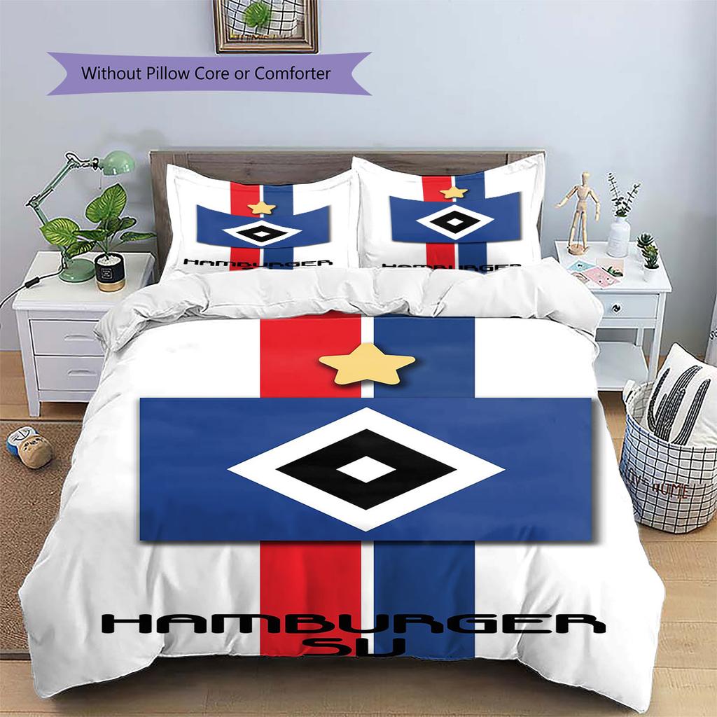 Hamburger Sportverein Pattern Bedding,Quilt Set Quilt Cover Pillowcase Home Birthday Gift(1 * Duvet Cover + 2 * Pillowcase, Without Core)
