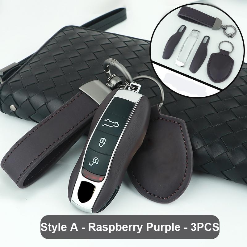 Leather Fob Remote Keys Case Key Cover Key Shell Replace For Porsche Boxster Cayman 911 Panamera Cayenne Macan