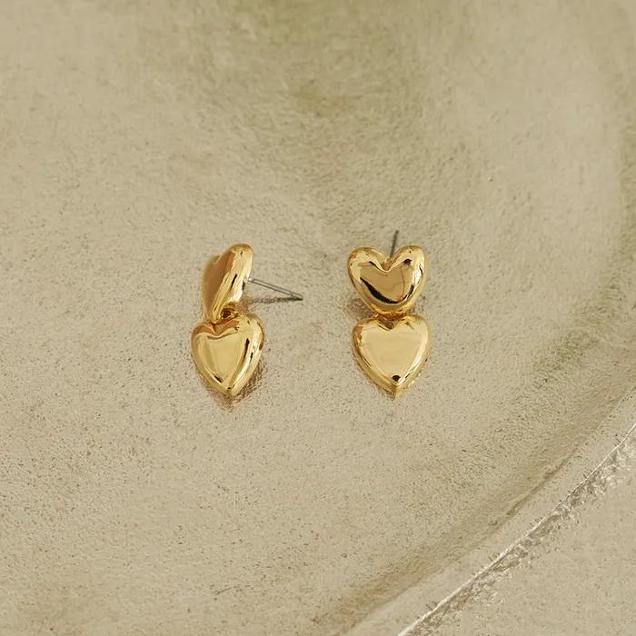 Two Heart Earrings (2colors)