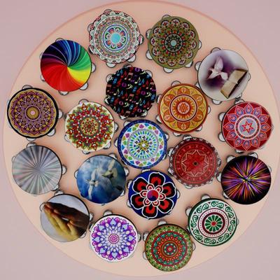 Tamburină de 6 inch în stil Dunhuang: Tobă de mână de performanță antică și instrument Orff