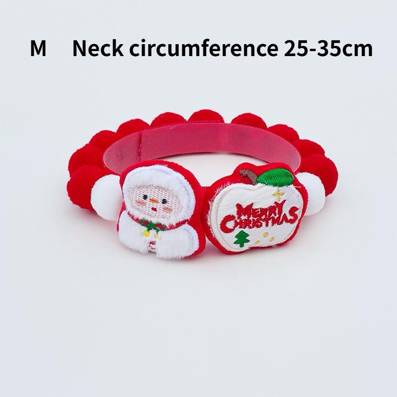 

1Pcs Pet Ball Collar Christmas Tree Colorful Cat Dog Scarf Decorative Chain Safety Material Cute Snowman Elk Apple
