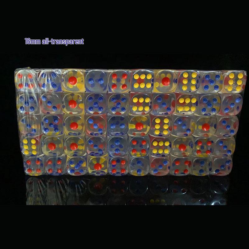 Zaruri de cristal de 16 mm: Pips cu colțuri rotunjite/drepte/pătrate, Zaruri transparente cu vânzare rapidă
