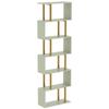 S Shaped Bookshelf 6 Tier Bookcase Freestanding Storage Shelves With Anti Tip Strap For Living Room Light Green